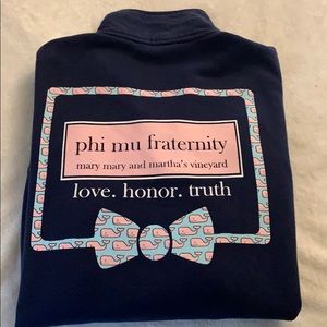 Phi Mu quarter zips sweatshirt- vineyard vines